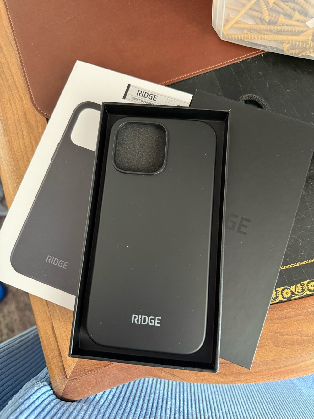 Ridge Slim Matte Black Phone Case with Logo